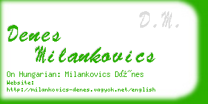 denes milankovics business card